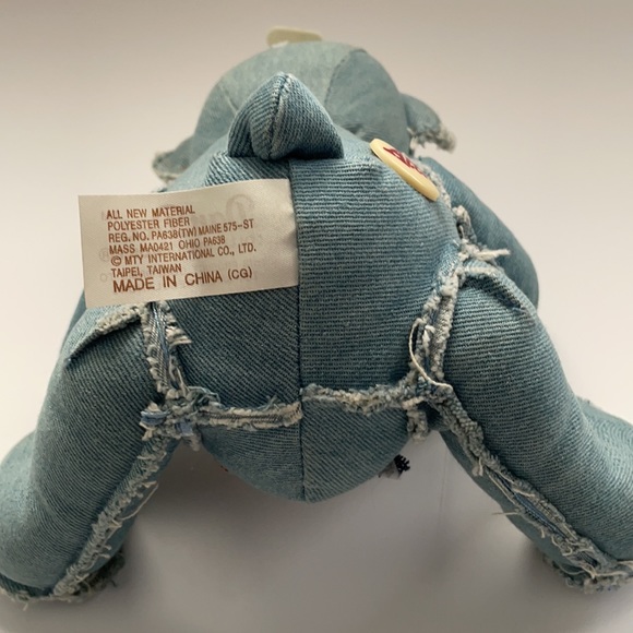 NWT Laurell’s Attic Clark Denim Patriotic Bear - Collectors  7” high - Picture 4 of 6